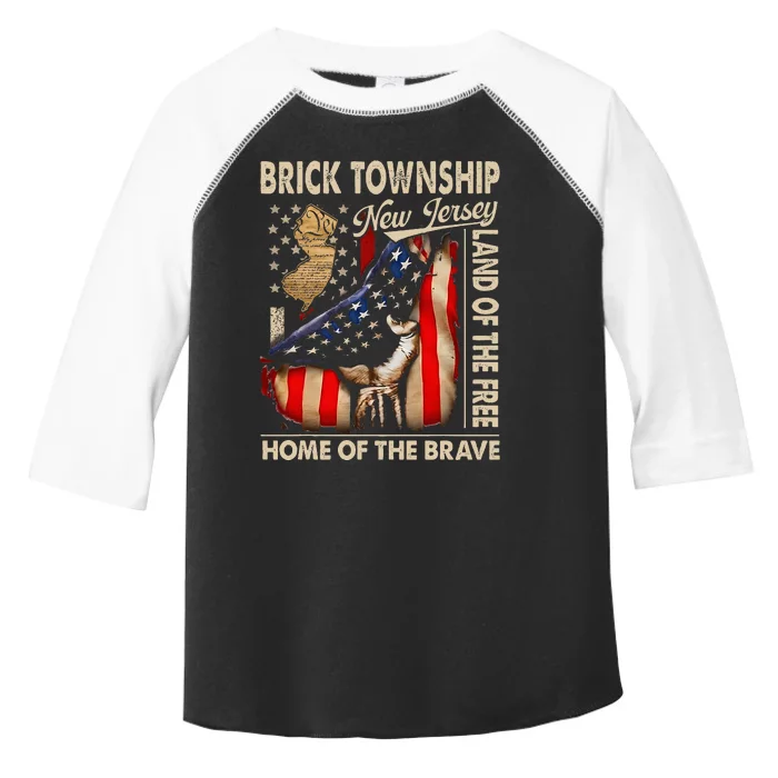 Brick Township New Jersey Usa Flag 4th Of July Toddler Fine Jersey T-Shirt