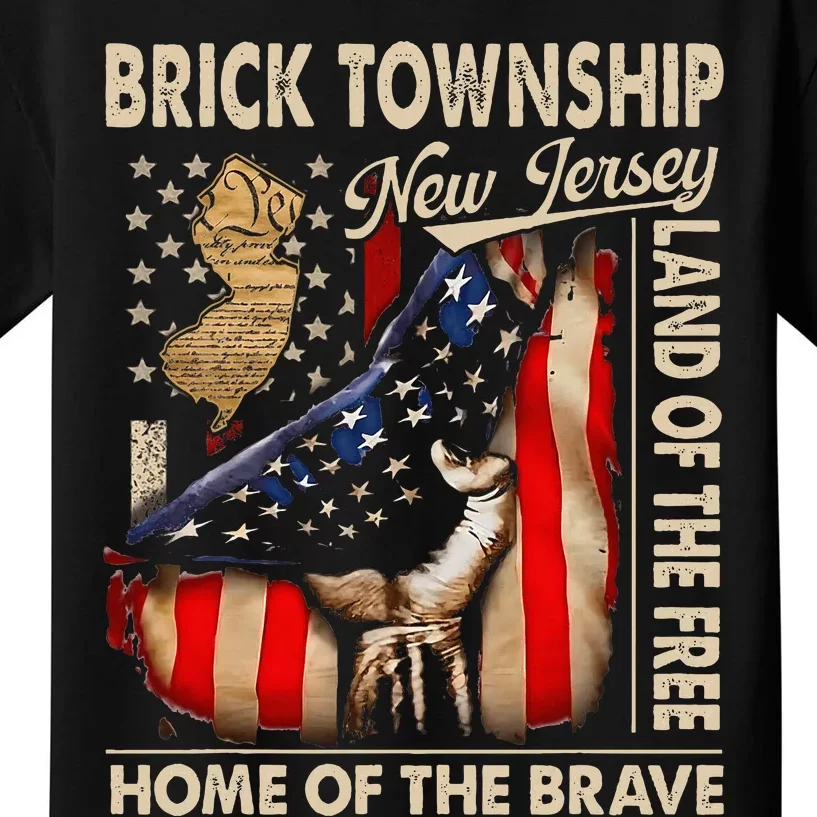 Brick Township New Jersey Usa Flag 4th Of July Kids T-Shirt