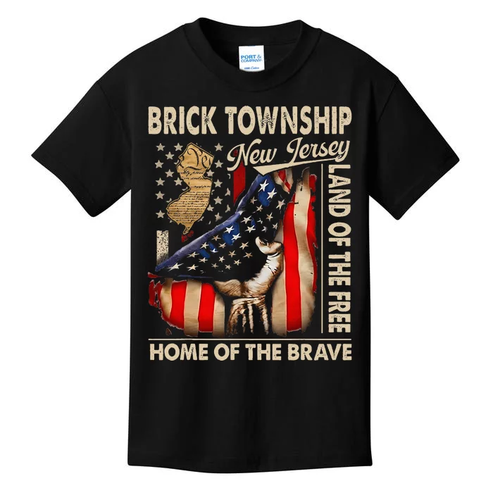 Brick Township New Jersey Usa Flag 4th Of July Kids T-Shirt