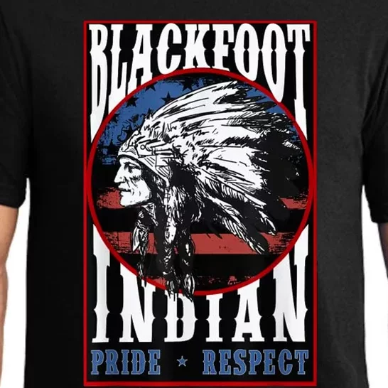 Blackfoot Tribe Native Pride Respect American Indian Us Flag Meaningful Gift Pajama Set