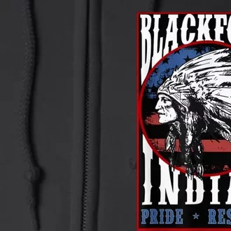 Blackfoot Tribe Native Pride Respect American Indian Us Flag Meaningful Gift Full Zip Hoodie