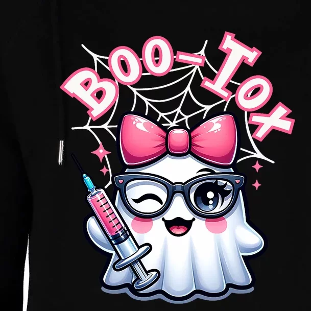 Boo Tox Nurse Injector Halloween Filler Botox Dysport Womens Funnel Neck Pullover Hood