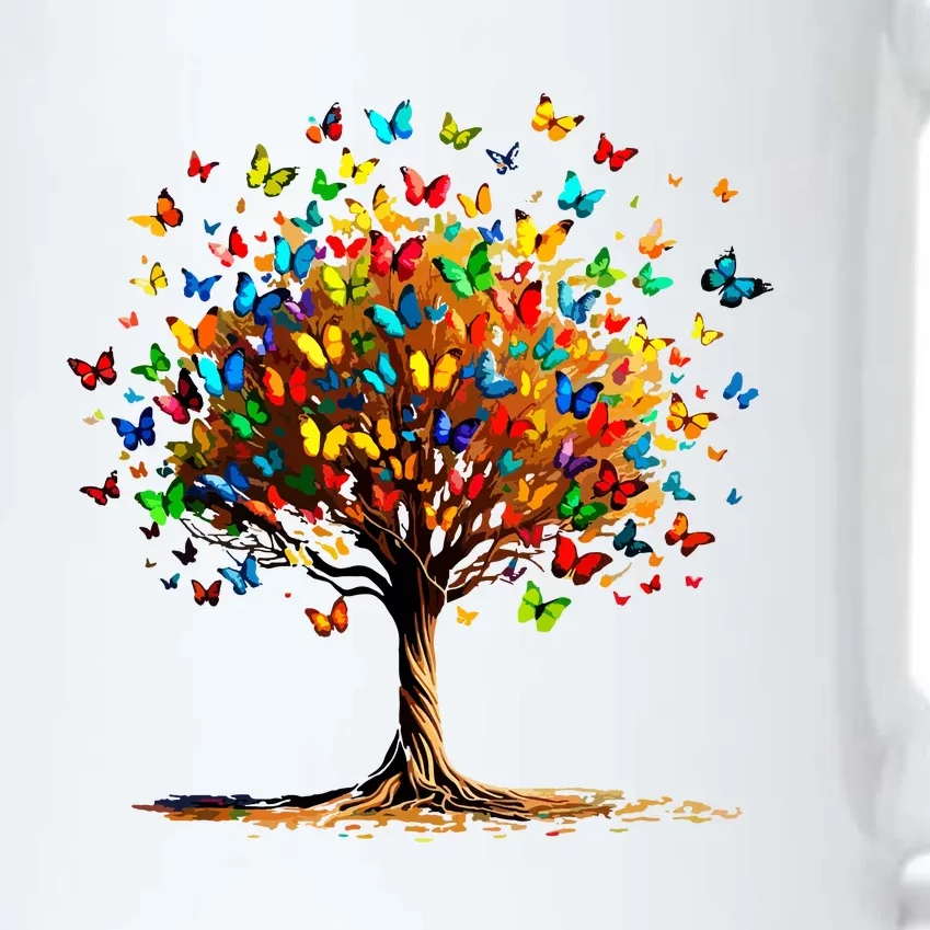 Butterflies Tree Nature Butterfly Lover Lepidopterist Black Color Changing Mug