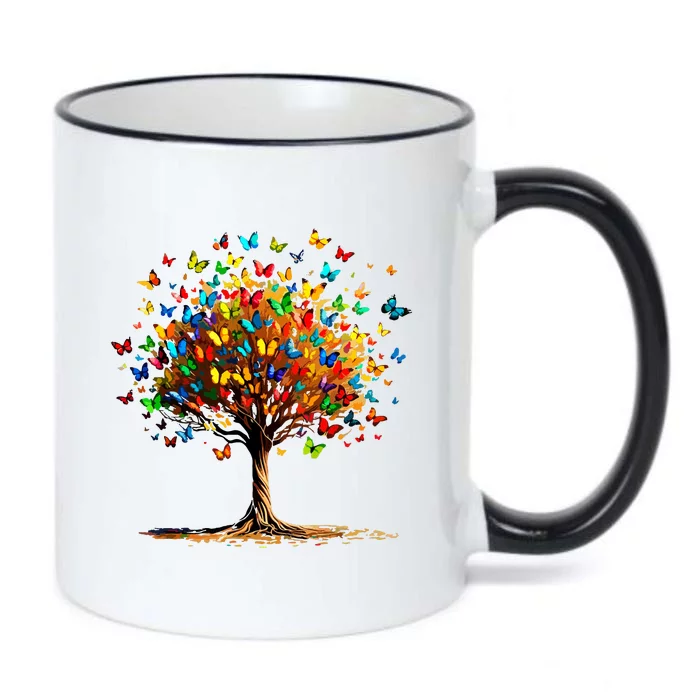 Butterflies Tree Nature Butterfly Lover Lepidopterist Black Color Changing Mug