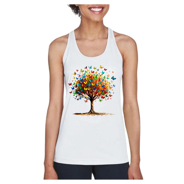 Butterflies Tree Nature Butterfly Lover Lepidopterist Women's Racerback Tank