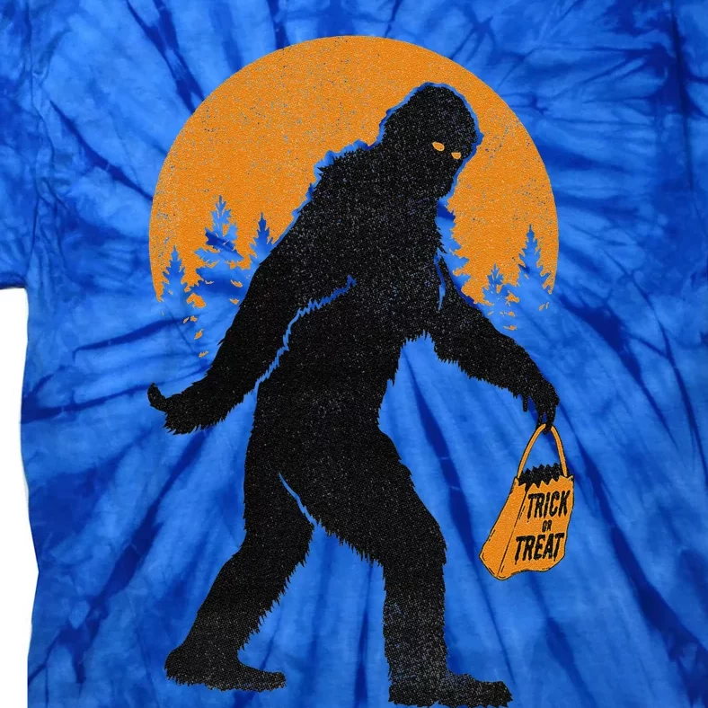 Bigfoot Trick Or Treat Bag Halloween Graphic Tie-Dye T-Shirt