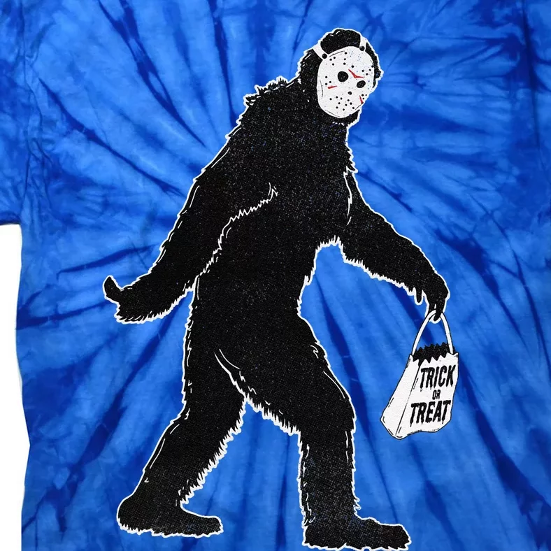 Bigfoot Trick Or Treat Jason Mask Halloween Graphic Tie-Dye T-Shirt