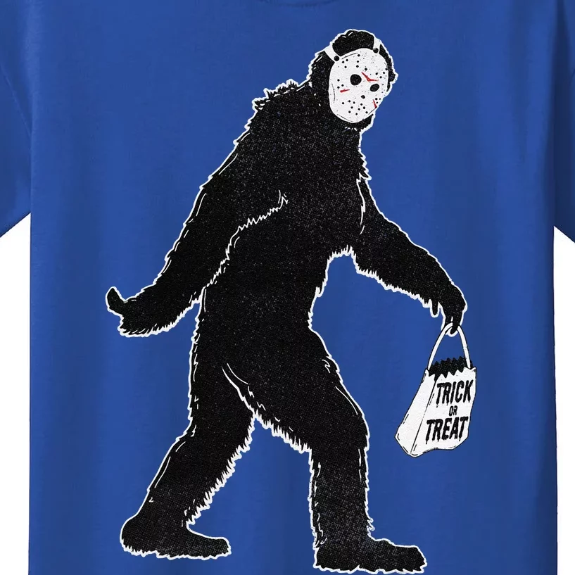 Bigfoot Trick Or Treat Jason Mask Halloween Graphic Kids T-Shirt