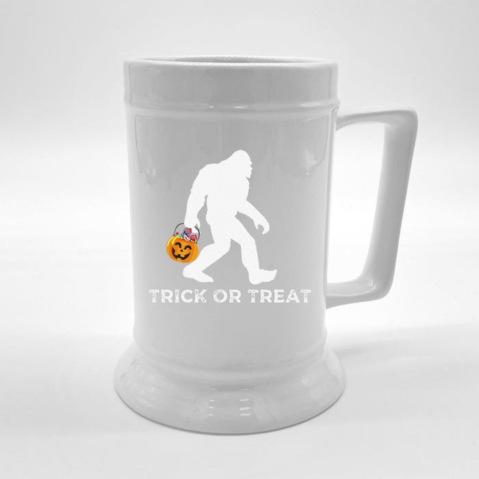 Bigfoot Trick Or Treating Happy Halloween Graphic Front & Back Beer Stein