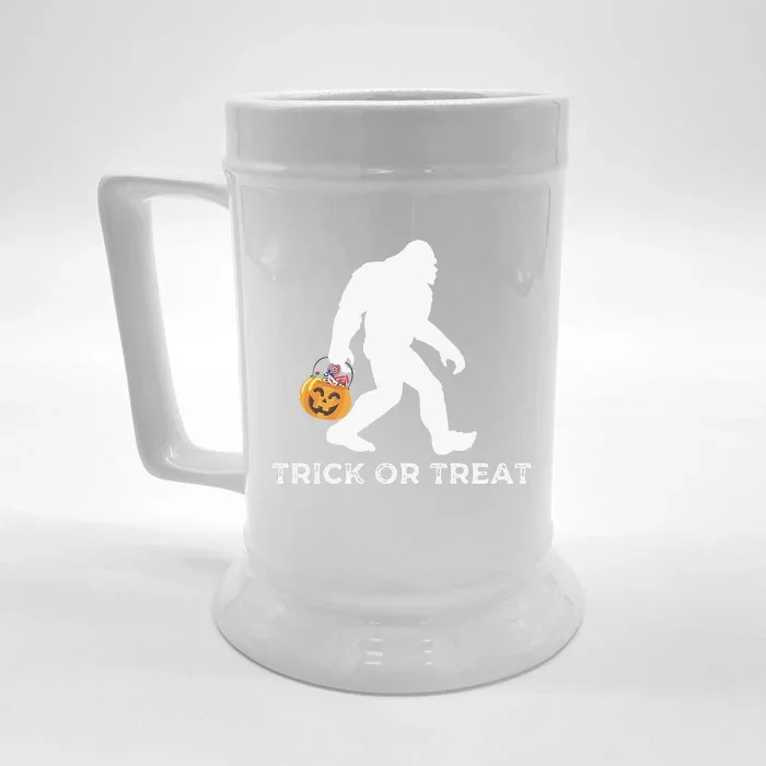 Bigfoot Trick Or Treating Happy Halloween Graphic Front & Back Beer Stein