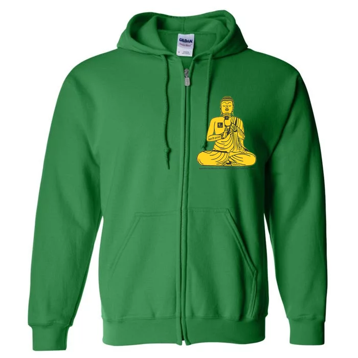 Buddha Texting On Cell Phone Full Zip Hoodie