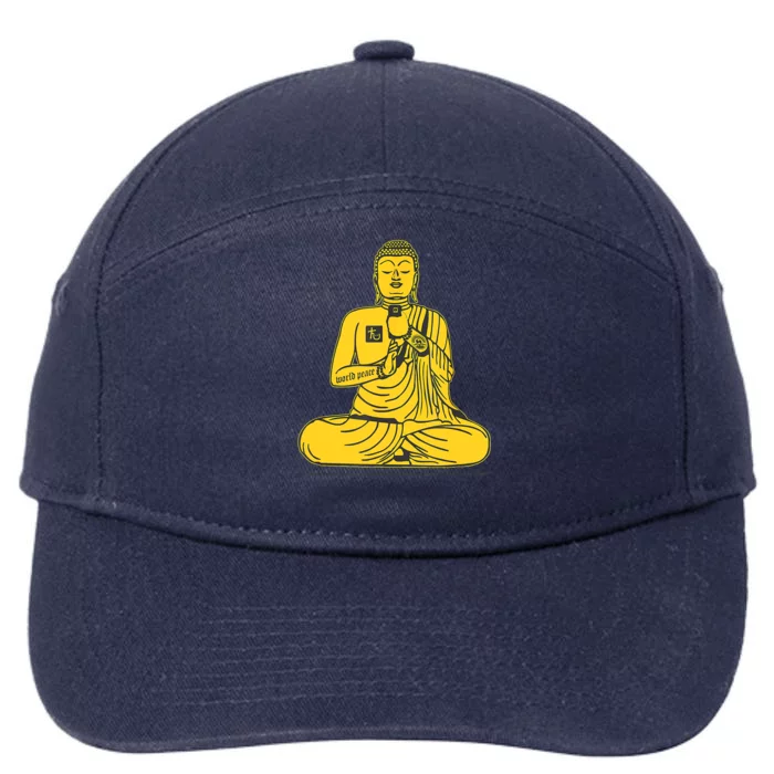 Buddha Texting On Cell Phone 7-Panel Snapback Hat