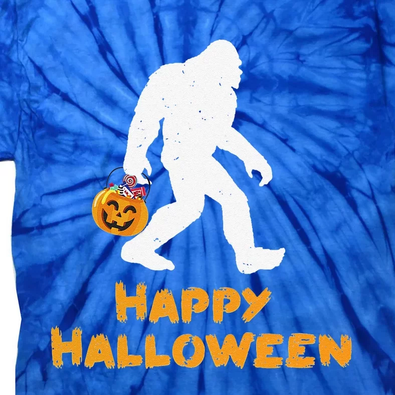 Bigfoot Trick Or Treating Happy Halloween Tie-Dye T-Shirt