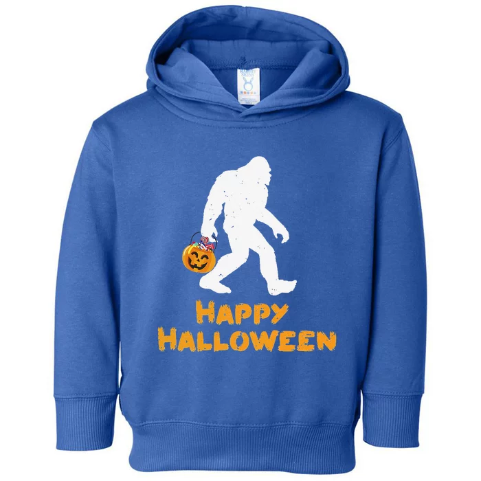 Bigfoot Trick Or Treating Happy Halloween Toddler Hoodie