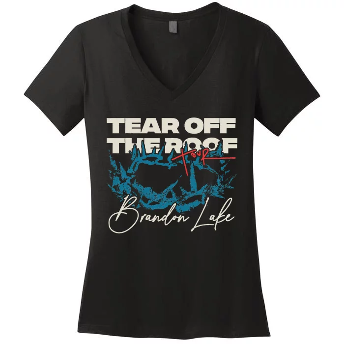 Brandon Tear Off The Roof Merch Lake Totr Women's V-Neck T-Shirt