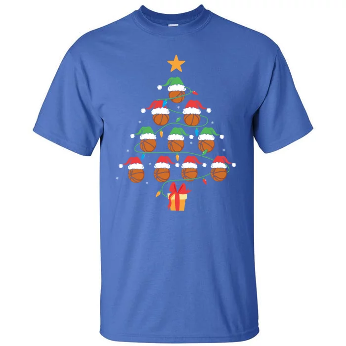 Basketball Tree Ornat Ugly Christmas Basketball Player Gift Tall T-Shirt