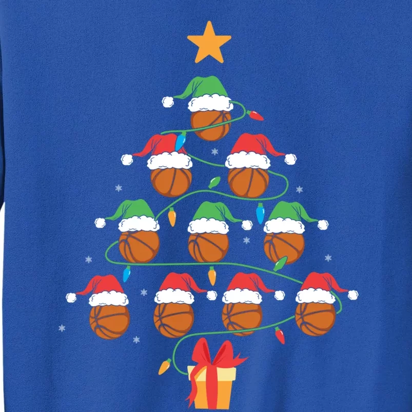 Basketball Tree Ornat Ugly Christmas Basketball Player Gift Tall Sweatshirt