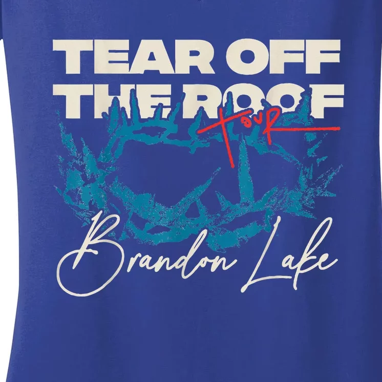 Brandon Tear Off The Roof Merch Lake Totf Women's V-Neck T-Shirt