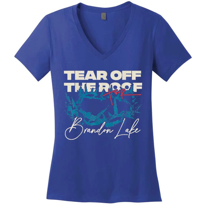 Brandon Tear Off The Roof Merch Lake Totf Women's V-Neck T-Shirt