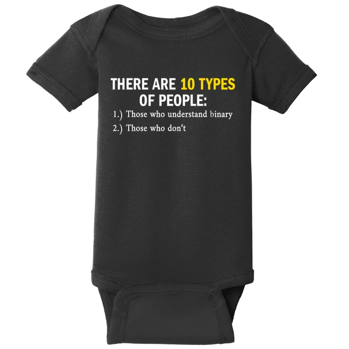 Binary Types Of People Programmer Nerd Baby Bodysuit