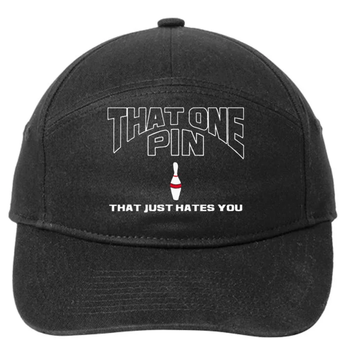 Bowling That One Pin That Just Hates You Funny Bowler 7-Panel Snapback Hat