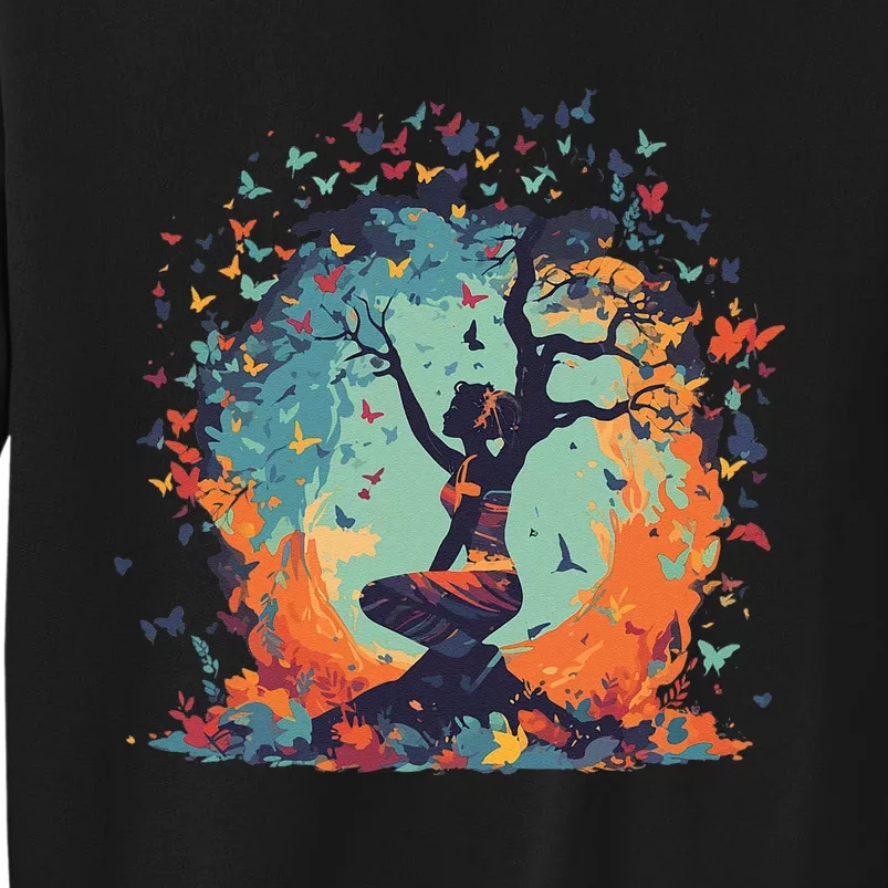 Butterfly Tree Of Life Yoga Tall Sweatshirt