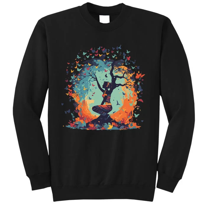 Butterfly Tree Of Life Yoga Tall Sweatshirt