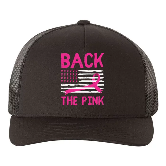 Back The P.Ink Breast Cancer Awareness Women Us Flag Gift Yupoong Adult 5-Panel Trucker Hat