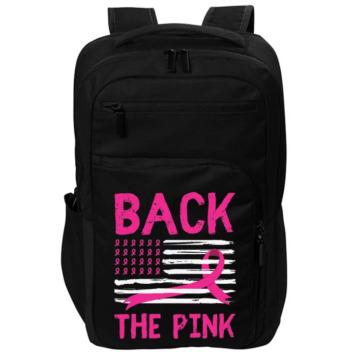 Back The P.Ink Breast Cancer Awareness Women Us Flag Gift Impact Tech Backpack