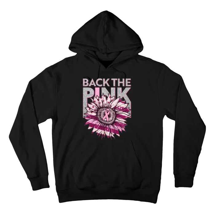 Back The Pink Breast Cancer Awareness Sunflower Ribbon Hoodie