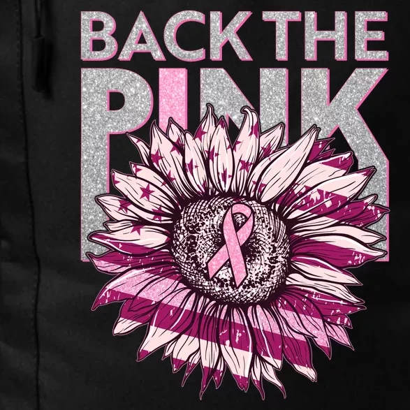 Back The Pink Breast Cancer Awareness Sunflower Ribbon Daily Commute Backpack