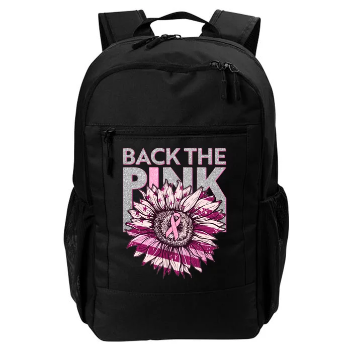 Back The Pink Breast Cancer Awareness Sunflower Ribbon Daily Commute Backpack