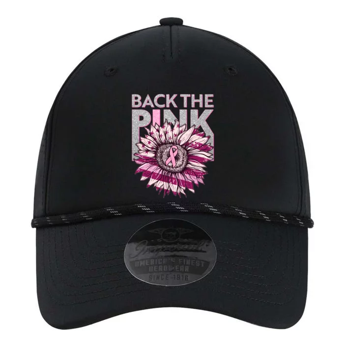 Back The Pink Breast Cancer Awareness Sunflower Ribbon Performance The Dyno Cap