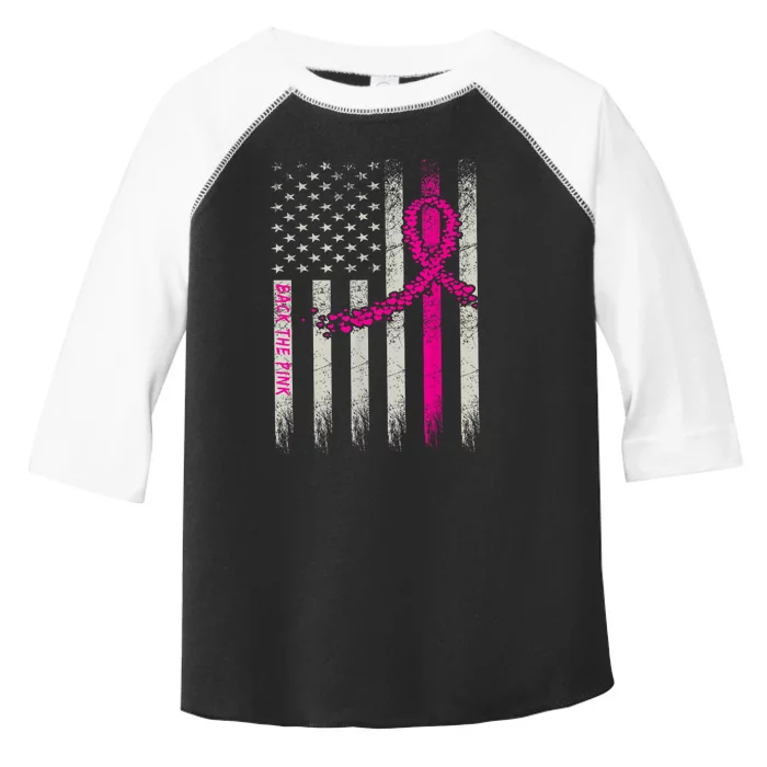 Back The Pink Breast Cancer Awareness Flag Toddler Fine Jersey T-Shirt