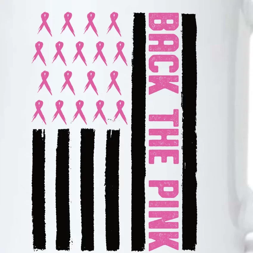 Back The Pink Breast Cancer Awareness Flag Black Color Changing Mug