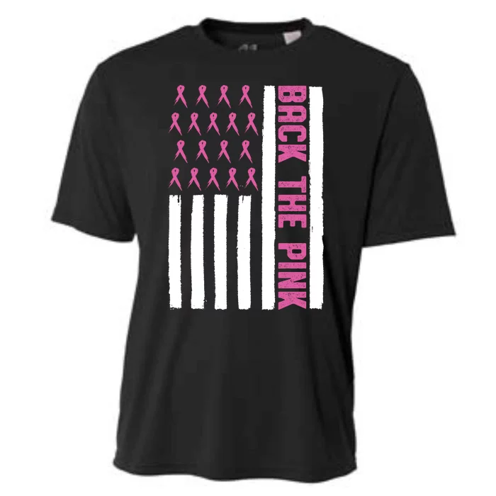 Back The Pink Breast Cancer Awareness Flag Cooling Performance Crew T-Shirt