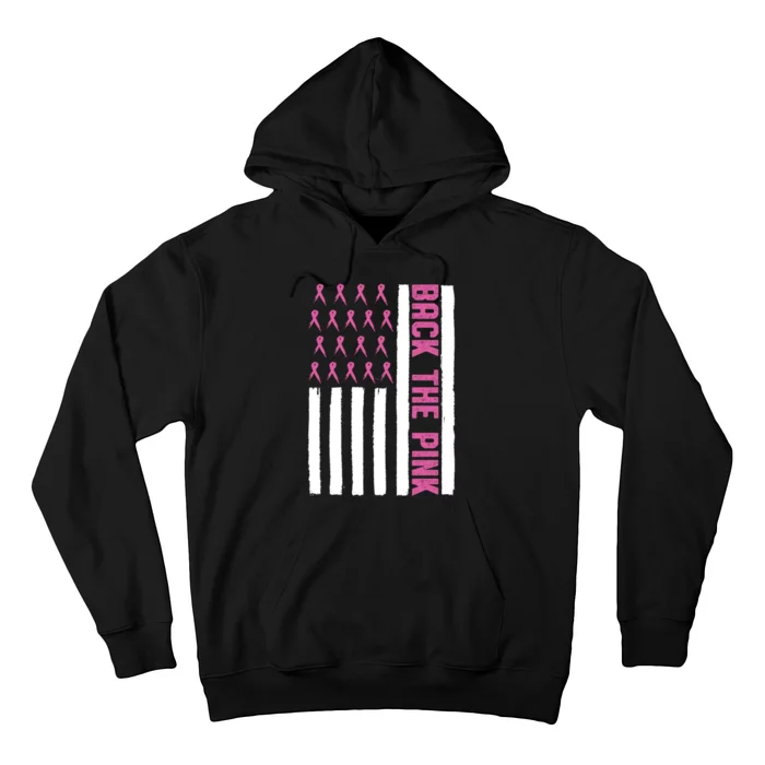 Back The Pink Breast Cancer Awareness Flag Hoodie