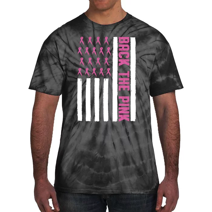 Back The Pink Breast Cancer Awareness Flag Tie-Dye T-Shirt