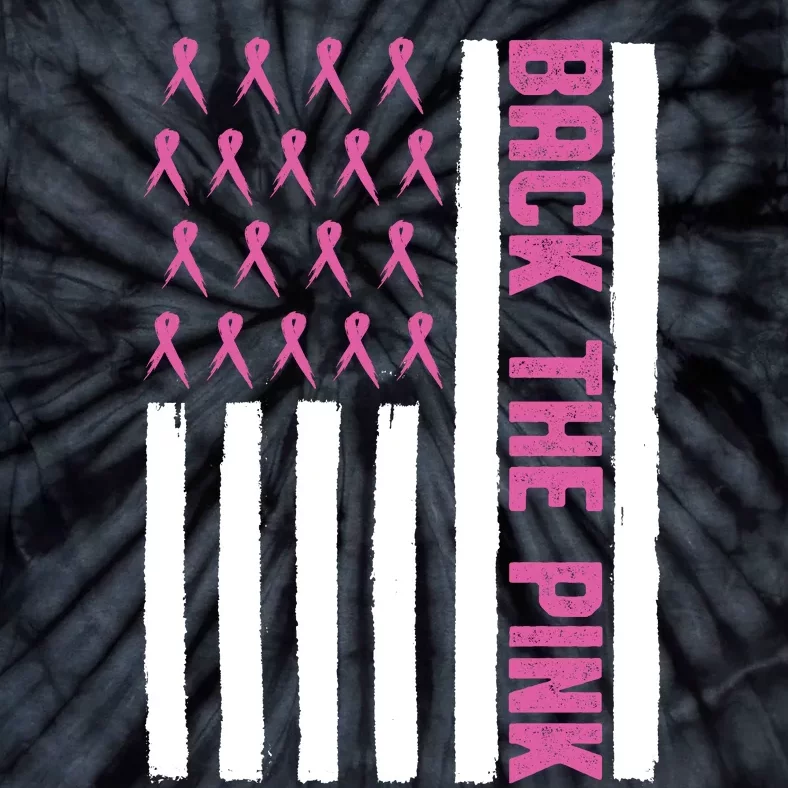 Back The Pink Breast Cancer Awareness Flag Tie-Dye T-Shirt