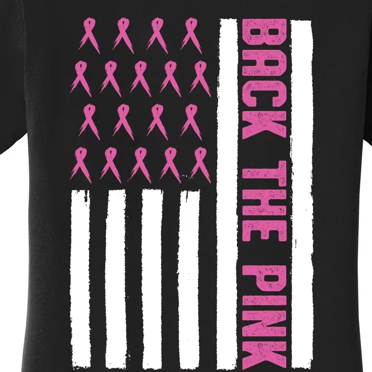 Back The Pink Breast Cancer Awareness Flag Women's T-Shirt