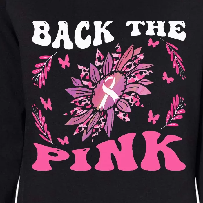 Back The Pink Ribbon Groovy Breast Cancer Awareness Womens California Wash Sweatshirt