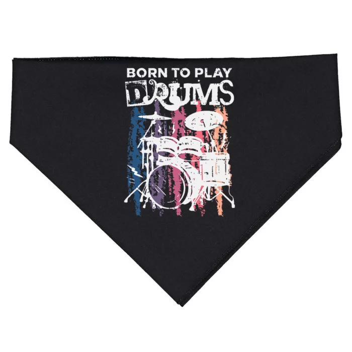 Born To Play Drums Drumming Rock Music Band Drummer USA-Made Doggie Bandana