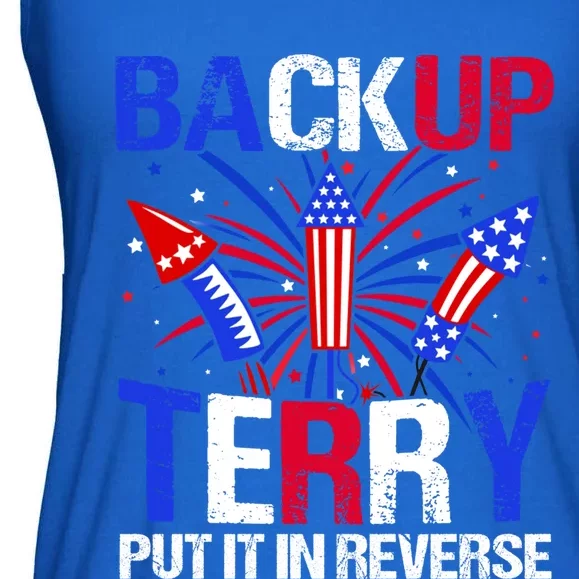 Backup Terry Put It In Reverse Funny 4th Of July Patriotic Gift Ladies Essential Flowy Tank