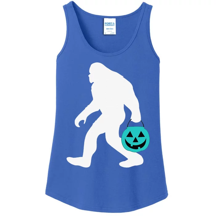 Bigfoot Teal Pumpkin Halloween Costume Food Allergy Ladies Essential Tank