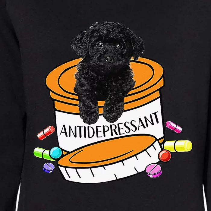 Black Toy Poodle Antidepressant Womens California Wash Sweatshirt