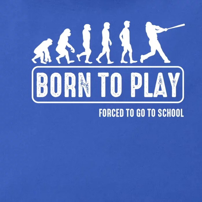 Born To Play Baseball Forced To Go To School Hu Evolution Great Gift Zip Tote Bag