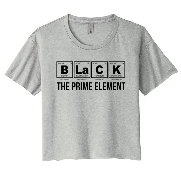 Black The Prime Elet Bgiftlagiftcgiftk Periodic Table Elets Gift Women's Crop Top Tee