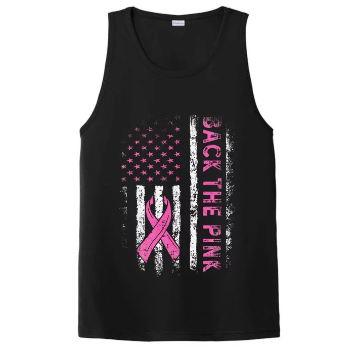 Back The P.I.N.K. Breast Cancer Awareness Flag Performance Tank