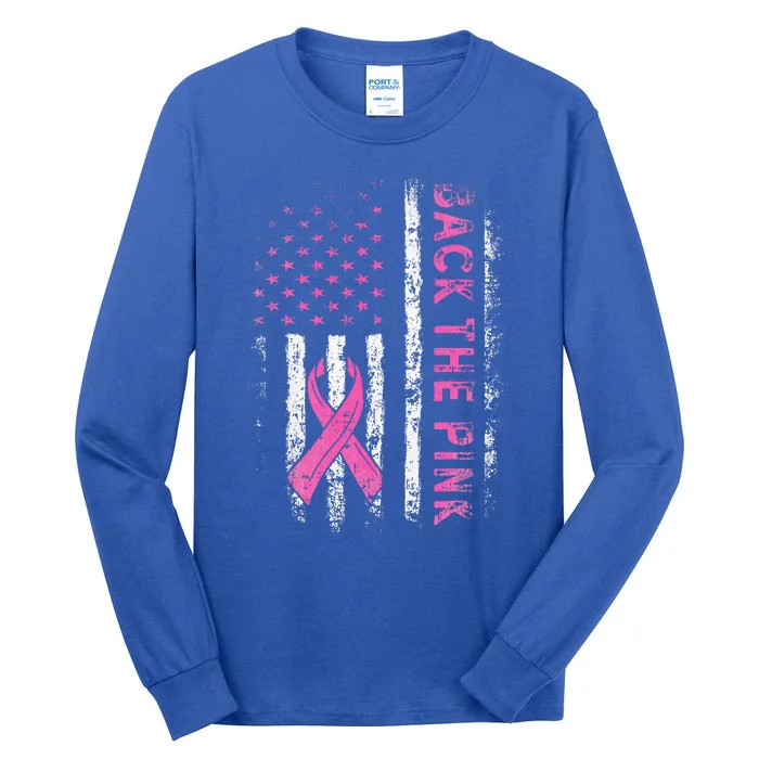 Back The P.I.N.K. Breast Cancer Awareness Flag Tall Long Sleeve T-Shirt