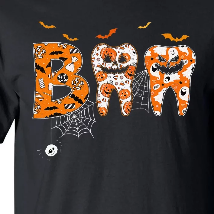 Boo Teeth Pumpkin Dentist Dental Hygienist Halloween Tall T-Shirt